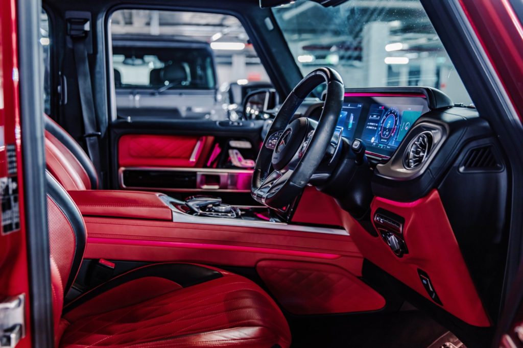 Red Mercedes G63 Hire, G-Wagon Hire, Interior