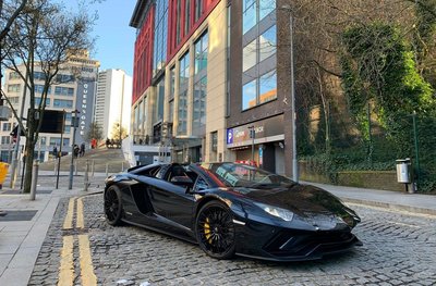 Lamborghini Aventador S Roadster Black, Platinum Executive Travel, Available for Hire UK, Hire Car